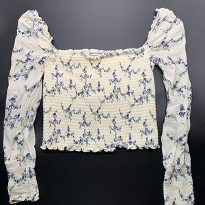 Reformation smocked crop top
